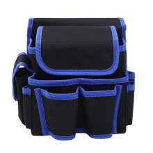 Portable Small Tool Bag Oxford Cloth Electrician Organiser with Belt Blue 23x13x22cm