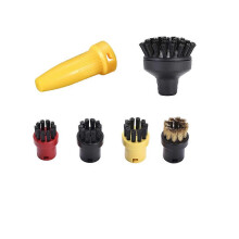 Steam Cleaner Extension Nozzle Head Compatible with Karcher SC1 SC2 SC3 SC4 SC5, Small Round Brush Kit for Sterile Screens and Narrow Gaps