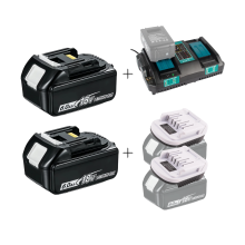 18V ProCombo kompatibel mit Makita: 26,0Ah BL1860 Akkus + DC18RD Dual-Schnellladegerät + G-Serien-Adapter – Erledigen Sie lange Arbeiten