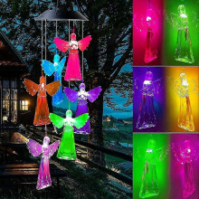Campanelli a vento solari con luci LED a cambio colore per giardino, patio, esterni e interni.