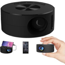 Mini portable USB projector for iPhone only with remote control, built-in speaker, audio port, compatible with iPhone