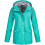Women's Solid Rain Jacket, Outdoor Plus Size, Waterproof, Hooded, Windproof - Green 1
