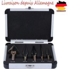HSS Titanium Step Drill Bits - 5pcs - Gray