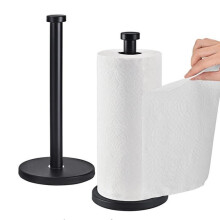 Stainless Steel Paper Towel Holder, All-Purpose Roll Holder, Kitchen and Bathroom Dispenser, Elegant Paper Towel Dispenser - Black