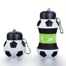 Collapsible silicone sports water bottle - Portable, high-temperature resistant, BPA-free, with carabiner