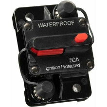 50A waterproof circuit breaker for 12V-48V DC systems, fuse holder, manual reset, suitable for multiple colors YYV