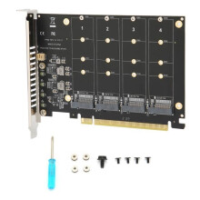 4-Port M.2 NVMe SSD to PCIe X16 M Key Adapter Card Hard Drive Converter Reader Expansion Card