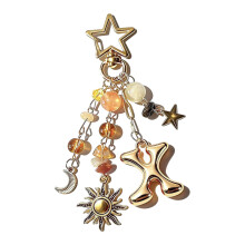 Stylish Letter Key Chain Pendant Including Star Moon-Xstyle