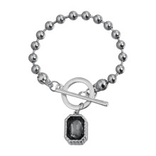 Trendy ijzeren ketting met edgy vierkante diamanten-Armband