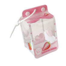 Leuke melkcartoonvormige doorzichtige PVC-tas, waterdichte-Roze