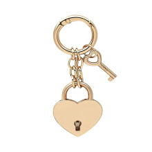 Heart Padlock Bag Charms Cute Keychain Purse Charm for-Gold