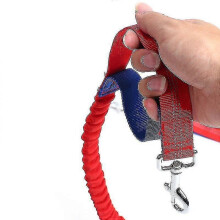 Guinzaglio elastico retrattile in nylon per cani, ideale per correre e passeggiare, colore rosso.