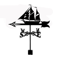 Weather Vane Sailboat Roof Mount Stainless Steel Wind Direction Indicator for Outdoor Use