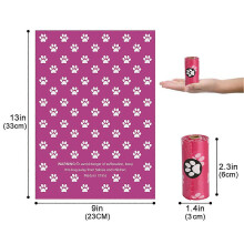 Pet Poop Bags Eco Friendly Disposable Large Capacity Durable Dog Waste Bags Purple Bone Pattern