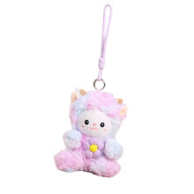 Little Sheep Plush Keychain Soft Cartoon Animal Stuffed-Purple