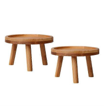 Sgabello porta piante in legno per acquario, supporto da interno per piante e vasi, altezza 7 cm, confezione da 2