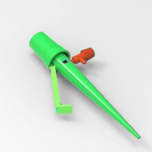 Kit de riego por goteo con estacas de autorriego y válvula de control para plantas de jardín en macetas.