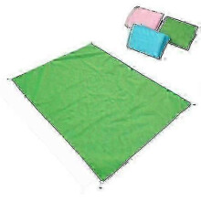 Groene zandmat met lekfunctie voor strand, picknick en kamperen, 200x200 cm, lichtgewicht, uitschudden om schoon te maken.