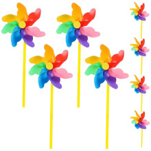 Colorful Pinwheels Garden Spinners, Assorted Colours Traditional Design 35cm, 8-Pack