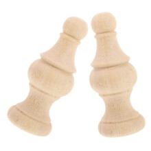 Wood Bed Post Finials, Unfinished Solid Wood Roman Design, 15cm Khaki DIY Curtain Rod Toppers (2Pcs)