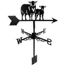 Weather Vane for Roof Standing Mother and Lamb Sheep Design Black Iron 19.06x11.79x11.79in