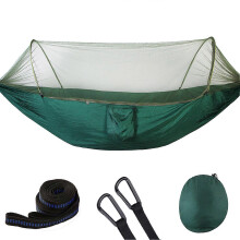 Amaca da campeggio portatile doppia/singola con zanzariera, letto sospeso, in nylon paracadute, corde e ganci inclusi.