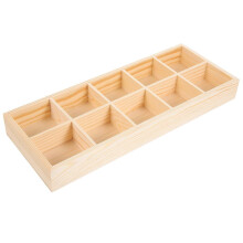 Scatola porta bustine di tè in legno con 10 scomparti, organizer da scrivania per spezie.