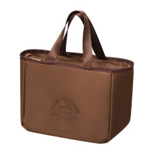 Dubbellaagse thermische lunchtas met-Bruin 1