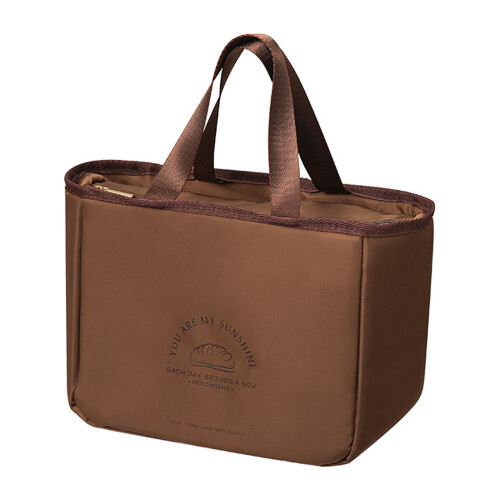 Dubbellaagse thermische lunchtas met-Bruin 1