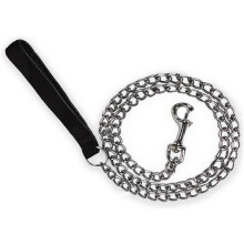Guinzaglio a catena per cani da 3,0 mm x 120 cm in acciaio con impugnatura in similpelle PU per cani di taglia grande