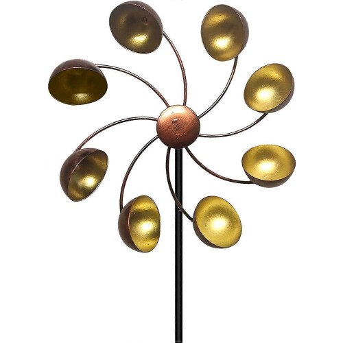 Windspiel aus Metall, Gartendekoration, Bronze, Blau oder Gelb, 66 cm