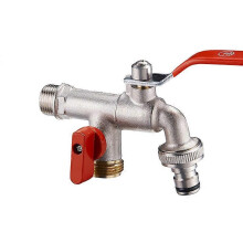 Double Garden Tap with Two Ball Valves, Brass Frost-Proof Outdoor Faucet for Hose Connection