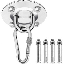 Gancio a soffitto per sistema di allenamento in sospensione, sedia sospesa, amaca yoga, portata 400 kg.