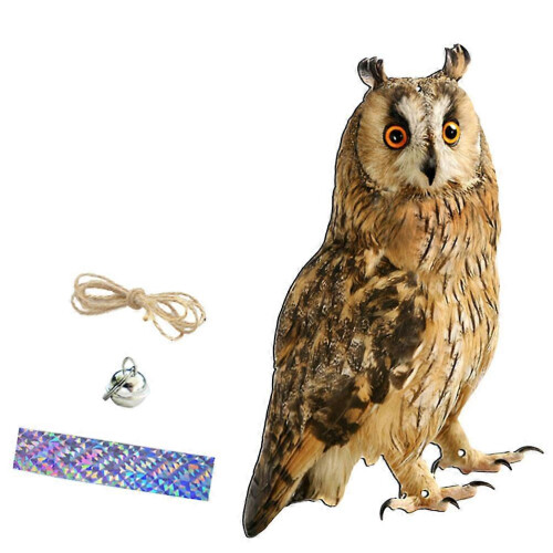 Vogel-Hängedekoration mit Glöckchen für den Garten, brauner PP-Windspinner, 30,5 cm
