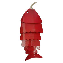 Cast Iron Koi Fish Wind Chime, Hanging Metal Carp Ornament for Garden Yard Decor