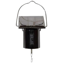 Solarbetriebener Windspinner mit rotierendem Motor für die Gartendekoration, schwarzes, ländliches Blumenmotiv