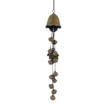 Hexenglocken-Windspiel zum Schutz Ihres Zuhauses, rustikale Hängedekoration aus Eisenlegierung in Bronzeoptik für Tür, Zaun oder Tor