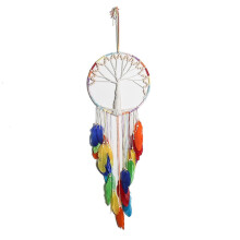 Traumfänger mit Regenbogenfedern und Windspiel, handgefertigter gewebter Schmuck für Zuhause und Hochzeiten