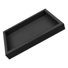 Zwarte vierkante plastic onderschaal voor plantenpotten, 24,6 x 24,6 x 3,5 cm, opvangbak voor binnenwater, 3 stuks