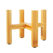 Portavaso in legno per piante da esposizione con 3 supporti a quattro gambe, struttura in legno massello.