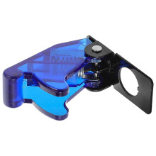 Coperchio di sicurezza per interruttore a levetta, cappuccio in plastica blu, previene l'attivazione accidentale, 45x30x18 mm