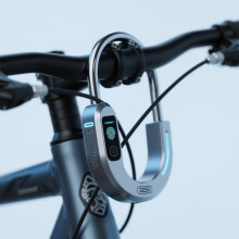 Disc brake lock with anti-theft alarm, for bicycles, electric scooters, motorcycles, etc., Yellow (Safety cord included)