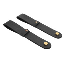 2 Stück PU-Leder-Gardinenstangenhalter 17x3 cm Schwarz