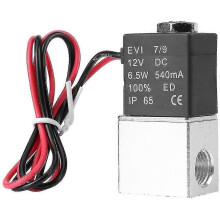 Zawór elektromagnetyczny 12 V DC 1/4" 2-drożny normalnie zamknięty do powietrza i wody, 1,2 MPa, port NPT