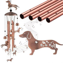 Vintage Windspiel aus Metall mit Hundemotiv für Garten, Terrasse und Rasenfläche, gefertigt aus Aluminiumrohren