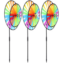 Colorful Windmill Decor Double-Layer Cloth Pinwheel Toy for Children Garden