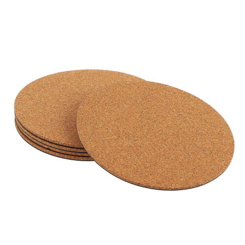 Chocolate Cork Plant Pot Coasters for Water Drainage Protection 5 Pack