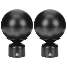 Iron Curtain Pole Finials, 8Pcs Black Metal Decorative End Caps for Curtain Rods, 9x6x6 cm