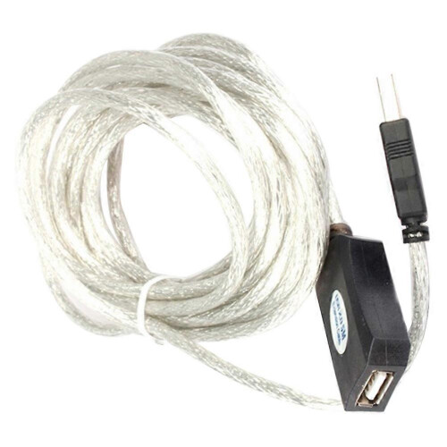 USB Extension Cable Male to Female 5M Transparent Data Transfer Cord