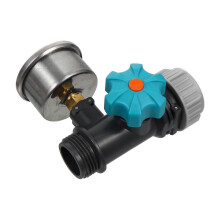 Water Pressure Gauge for Garden Hose Irrigation, Copper and ABS Material, Grey
